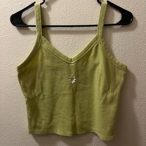 SO Lime Green Camisole with Daisy Accent